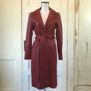 JEWELS By Julie Knapp Red Long Leather Jacket